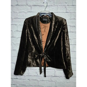 In Linea brown velvet blazer jacket shimmery holiday career office 40.